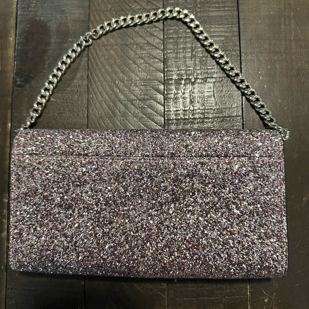 Kate Spade New York Rose Gold Milou Sunset Lane Glitter Clutch. NWOT. - Picture 2 of 7
